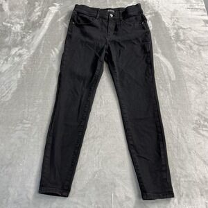 Frank Lyman Jeans Womens L Black Mid Rise Skinny Stretch Dark Wash Denim